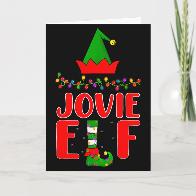 Jovie Elf Matching Family Lighting Christmas  Karte (Vorderseite)