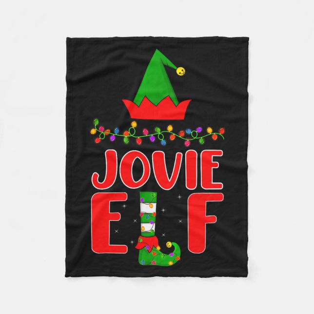 Jovie-Elfen-Passende Familienbeleuchtung Weihnacht Fleecedecke (Vorderseite)