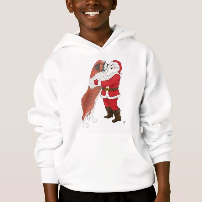 Jowly Weihnachtsgruß Bernhardiners Hoodie (Vorderseite)