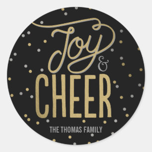 Joy and Cheer Custom Holiday Sticker