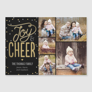 Joy and Cheer Foto Holiday Thin Magnetkarte