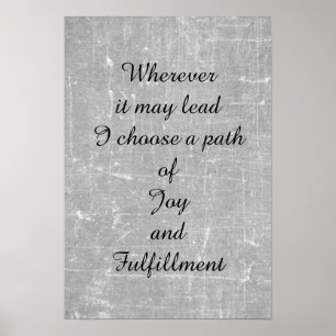 'Joy and fulfillment' Gedicht Art Poster. Poster