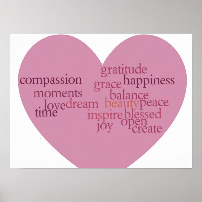 Joy and Gratitude Heart Poster (Vorne)