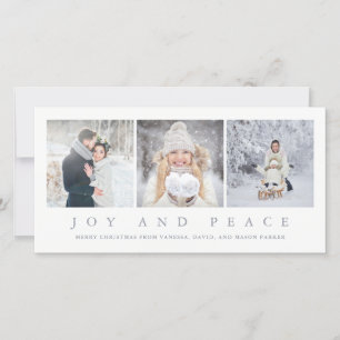Joy and Peace Modern Christmas   Three Fotos Feiertagskarte
