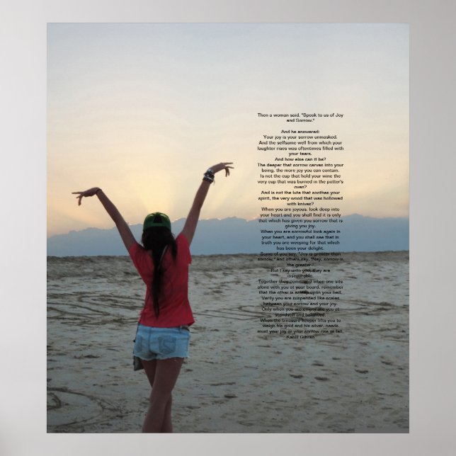 Joy and Sorrow von Kahlil Gibran Poster (Vorne)