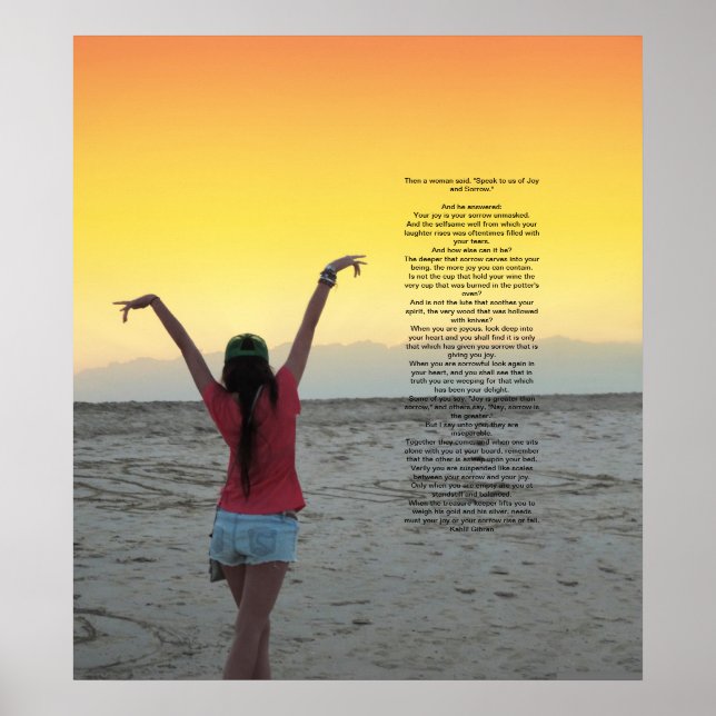 Joy and Sorrow von Kahlil Gibran Poster (Vorne)