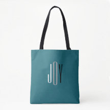 Joy Aquamarin Gray White Black Modern Monogram Cus