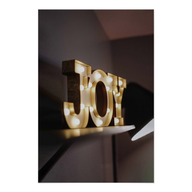 Joy Art Joy Sign Typografisches Bild Word Text Art Poster (Vorderseite)