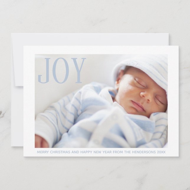 Joy Baby Foto Ankündigung Erste Weihnachtsfeier (Vorderseite)