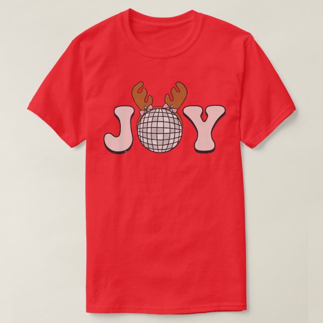 Joy Bauble Reindeer Snow Groovy Familie Weihnachte T-Shirt (Design vorne)
