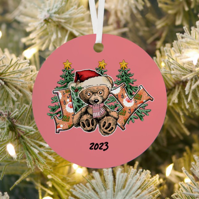 Joy Bear Christmas Ornament Aus Metall (InSitu)