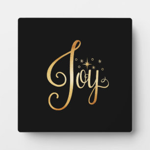 "Joy" Black Gold Script Eleganter Urlaub Fotoplatte