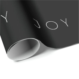 Joy Black Modern Minimalistisch Typografy Pattern Geschenkpapier