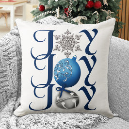 Joy (blau) Weihnachten Kissen