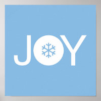 Joy Blue Christmas Poster