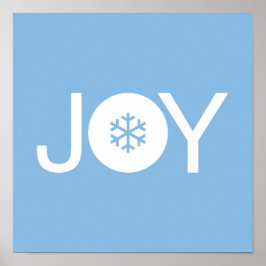 Joy Blue Christmas Poster