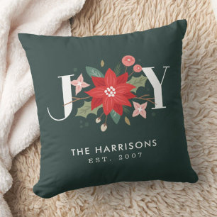 Joy Blüh Custom Floral Holiday Kissen - Green