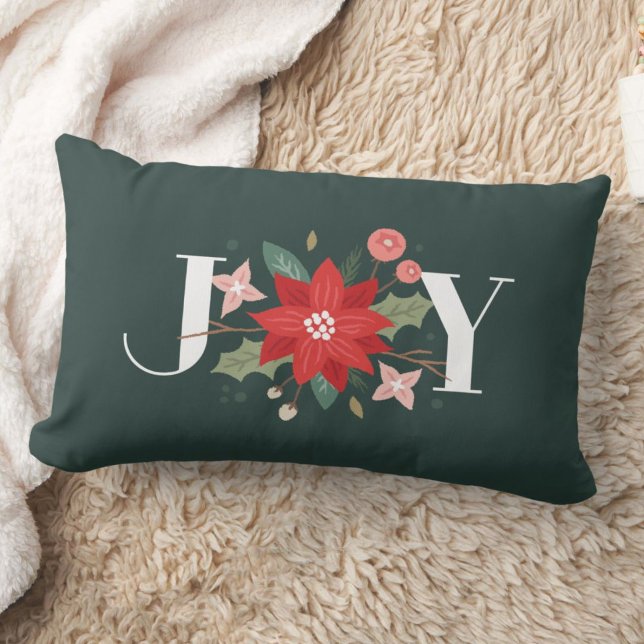 Joy Blüh Floral Holiday Lumbar Pillow - Green Lendenkissen (Von Creator hochgeladen)