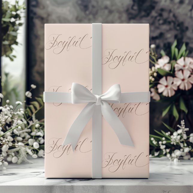 Joy Blush Pink Color F8E3DA Wrapping Paper Geschenkpapier (Joyful Blush Pink Color F8E3DA Wrapping Paper)