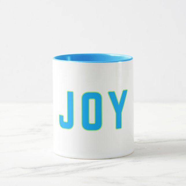 JOY Bold Blue & Lime Green Geometric Mug Tasse (Zentrum)