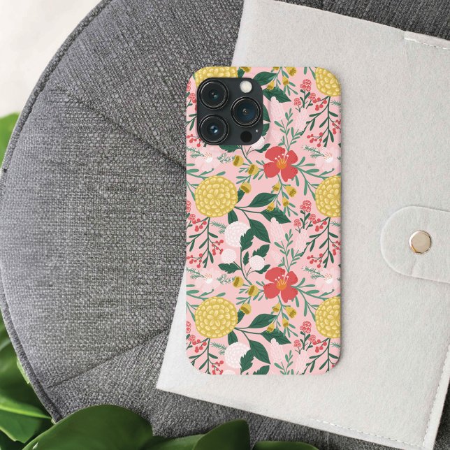 Joy Botanical Floral Festival Garden Muster Pink Case-Mate iPhone Hülle (Joy Botanical Floral Festive Garden Pattern Pink Case-Mate iPhone Case)