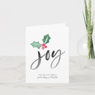Joy Brush Script Holiday Faltschachtel Karte