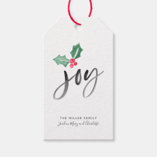 Joy Brush Script Holiday   Weihnachten nach und vo Geschenkanhänger