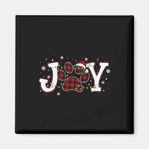 Joy Buffalo Red Kariert Dog Paw Print Christmas Or Magnet