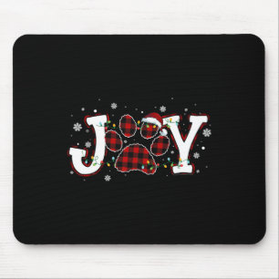 Joy Buffalo Red Kariert Dog Paw Print Christmas Or Mousepad