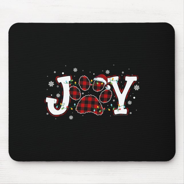 Joy Buffalo Red Kariert Dog Paw Print Christmas Or Mousepad (Vorne)