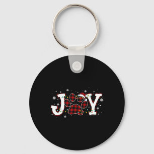 Joy Buffalo Red Kariert Dog Paw Print Christmas Or Schlüsselanhänger