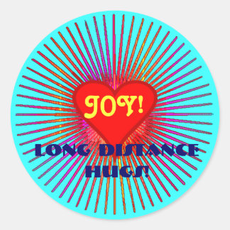 Joy Burst Hugs Stickersq Runder Aufkleber