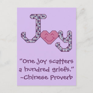 Joy Chinese Proverb Postkarte
