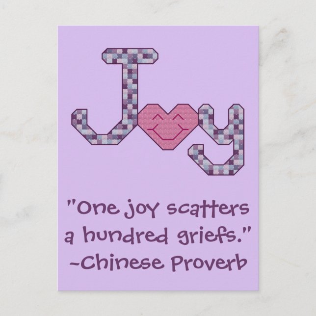 Joy Chinese Proverb Postkarte (Vorderseite)