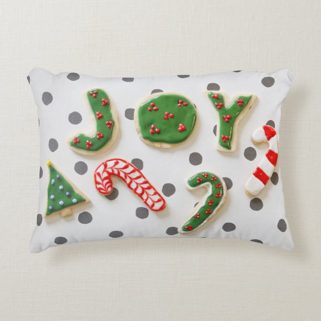 Joy Christmas Cookies Dekokissen (Vorderseite)