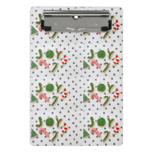 Joy Christmas Cookies Mini Klemmbrett