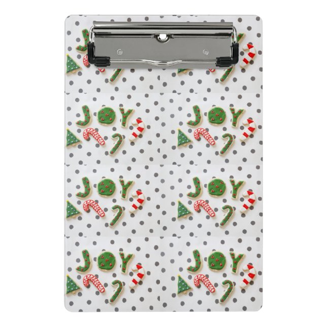 Joy Christmas Cookies Mini Klemmbrett (Vorderseite)