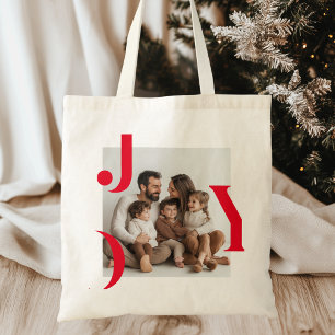 JOY Christmas Foto Personalisierter Urlaub Tragetasche