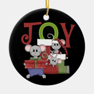 Joy Christmas Mice Keepake Ornament