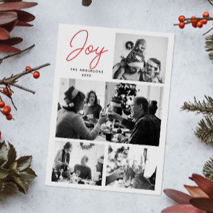 Joy Christmas   Moderne Gruß-Familie mit mehreren  Feiertagskarte