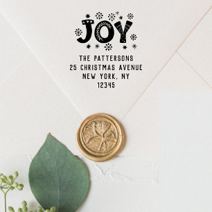 JOY Christmas Rücksendeadresse Personalisierter Na Permastempel