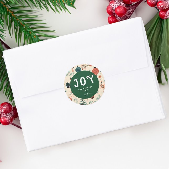 JOY! Christmas Runder Aufkleber (Von Creator hochgeladen)