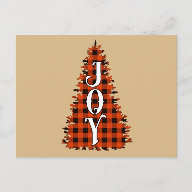 Joy Christmas Tree Postkarte (Vorderseite)