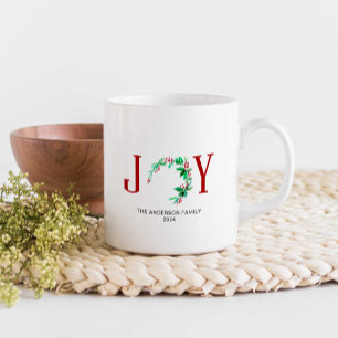 Joy Christmas Wreath Holiday Watercolor Kaffeetasse