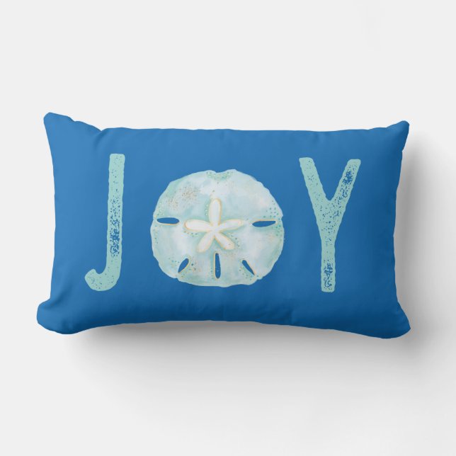 Joy Coastal Ocean Aquamarin Watercolor Sand Dollar Lendenkissen (Vorderseite)
