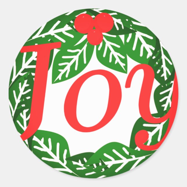 Joy Crhistmas Runder Aufkleber (Vorderseite)
