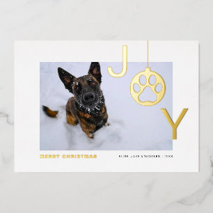 Joy Dog Photo Modern  Folien Feiertagskarte