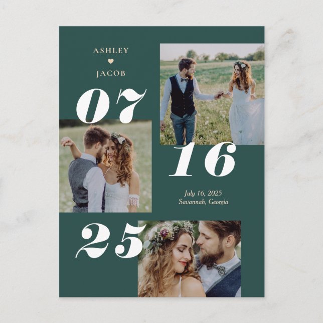 Joy EDITABLE COLOR Save the Date verbreiten Postkarte (Vorderseite)