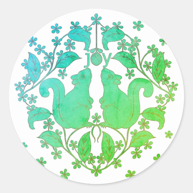 Joy Eichhörnchen mit Blume Animal Art Sticker (Vorderseite)