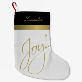 Joy! Einfach elegant Gold Schwarz & Weiß Kleiner Weihnachtsstrumpf